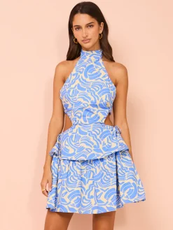 Ambra Maddalena Aurora Halter Neck Mini Dress in^ Mini