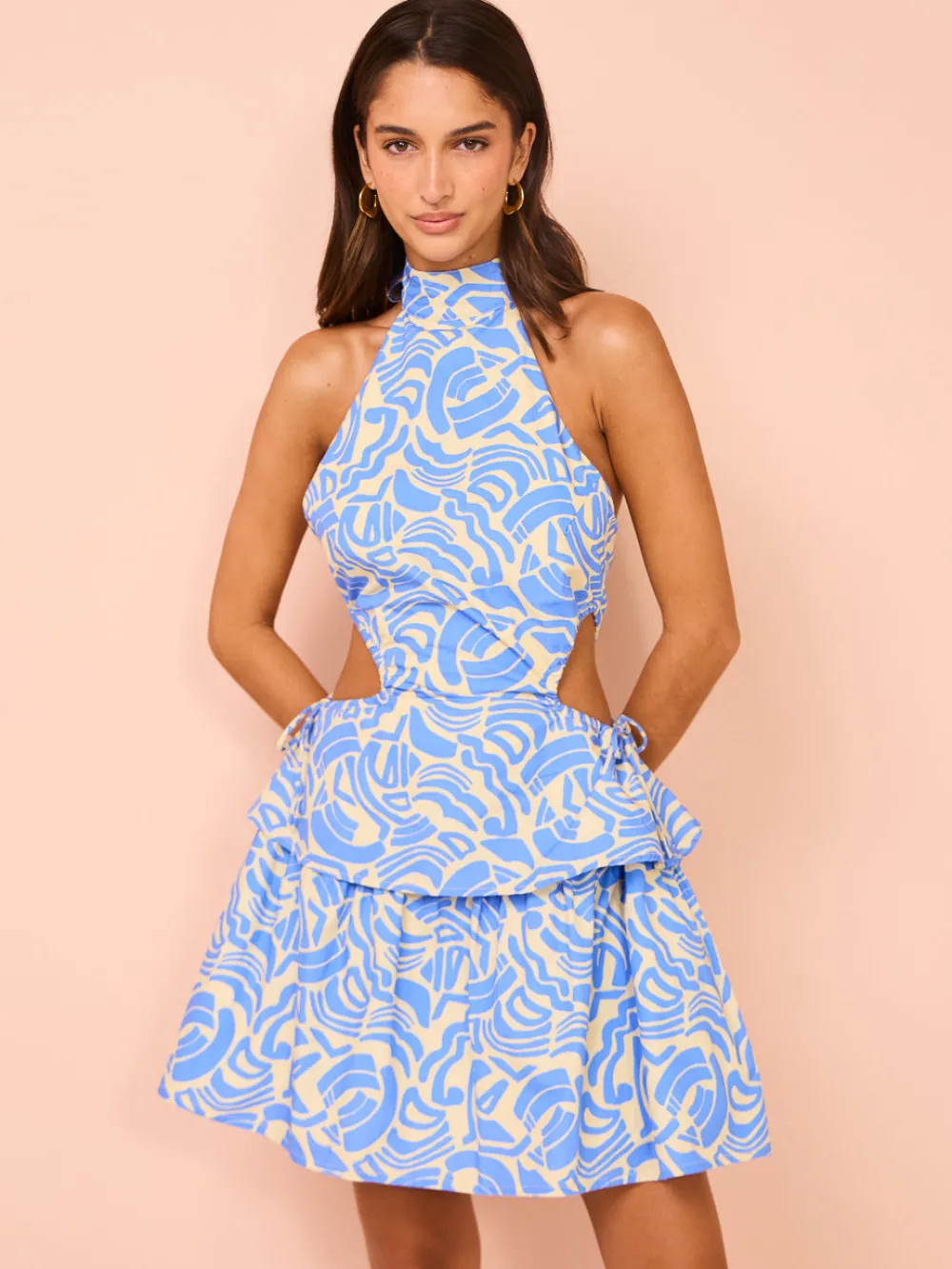 Ambra Maddalena Aurora Halter Neck Mini Dress in^ Mini