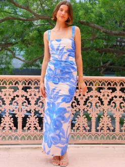 By Nicola Bay Gathered Maxi Dress in^ Party | Wedding Guest
