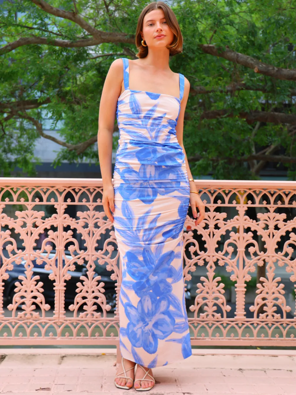 By Nicola Bay Gathered Maxi Dress in^ Party | Wedding Guest