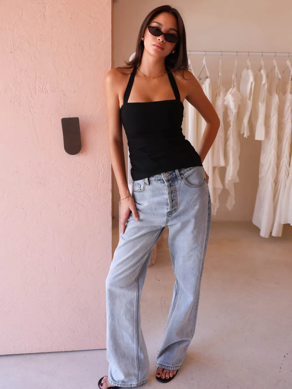 By Nicola Bay Linen Halter Neck Top in^ Party