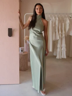 By Nicola Esme Halter Maxi Dress in^ Formal | Black Tie