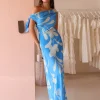 By Nicola Hailey One Shoulder Tie Maxi Dress in^ Bridesmaid | Party