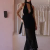 By Nicola Ophelia Halter Neck Maxi Dress in^ Bump Friendly | Formal