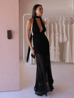 By Nicola Ophelia Halter Neck Maxi Dress in^ Bump Friendly | Formal