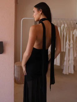 By Nicola Ophelia Halter Neck Maxi Dress in^ Bump Friendly | Formal