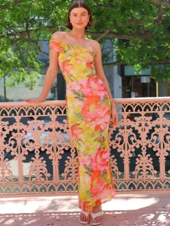 By Nicola Paloma Sleeveless Mesh Maxi Dress in^ Bump Friendly | Party