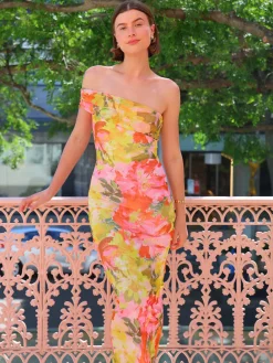By Nicola Paloma Sleeveless Mesh Maxi Dress in^ Bump Friendly | Party