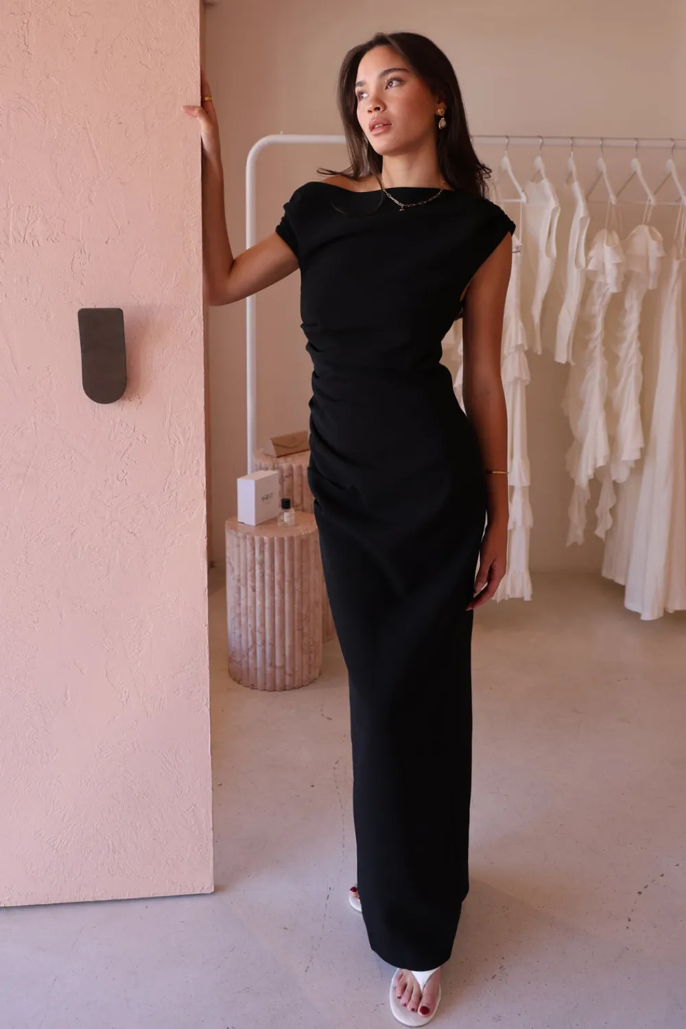 By Nicola Vivian Crepe Maxi Dress in^ Bridesmaid | Party