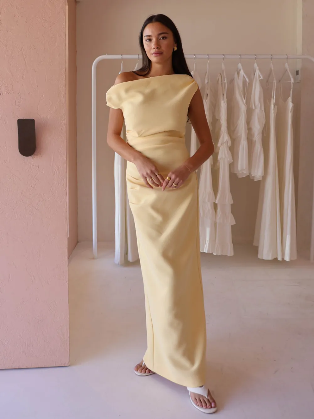 By Nicola Vivian Crepe Maxi Dress in^ Bridesmaid | Bride To Be