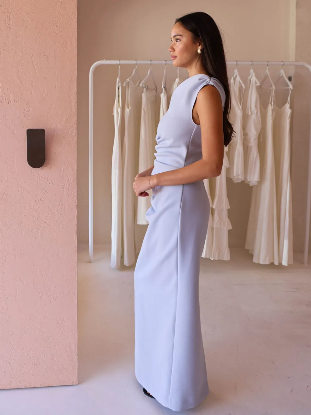 By Nicola Vivian Crepe Maxi Dress in^ Bridesmaid | Bride To Be