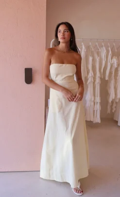 By Nicola Wavy Strapless Maxi Dress in^ Bridesmaid | Bride To Be
