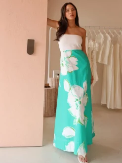 By Nicola Wavy Strapless Maxi Dress in^ Bump Friendly | Party