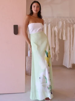 By Nicola Wavy Strapless Maxi Dress in^ Bump Friendly | Party
