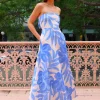 By Nicola Wavy Strapless Maxi Dress in^ Bump Friendly | Wedding Guest