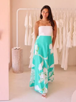 By Nicola Wavy Strapless Maxi Dress in^ Bump Friendly | Party