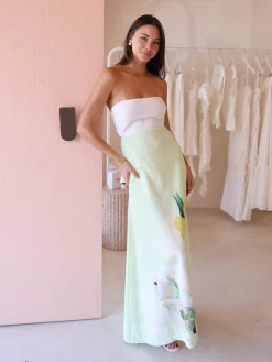 By Nicola Wavy Strapless Maxi Dress in^ Bump Friendly | Party