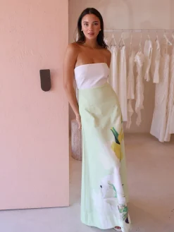 By Nicola Wavy Strapless Maxi Dress in^ Bump Friendly | Party