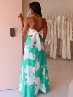 By Nicola Wavy Strapless Maxi Dress in^ Bump Friendly | Party