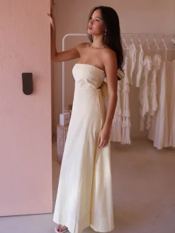 By Nicola Wavy Strapless Maxi Dress in^ Bridesmaid | Bride To Be