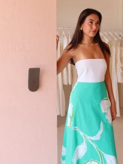By Nicola Wavy Strapless Maxi Dress in^ Bump Friendly | Party