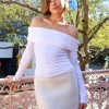 Clea Atlas Knit Mini Skirt in^ White Edit