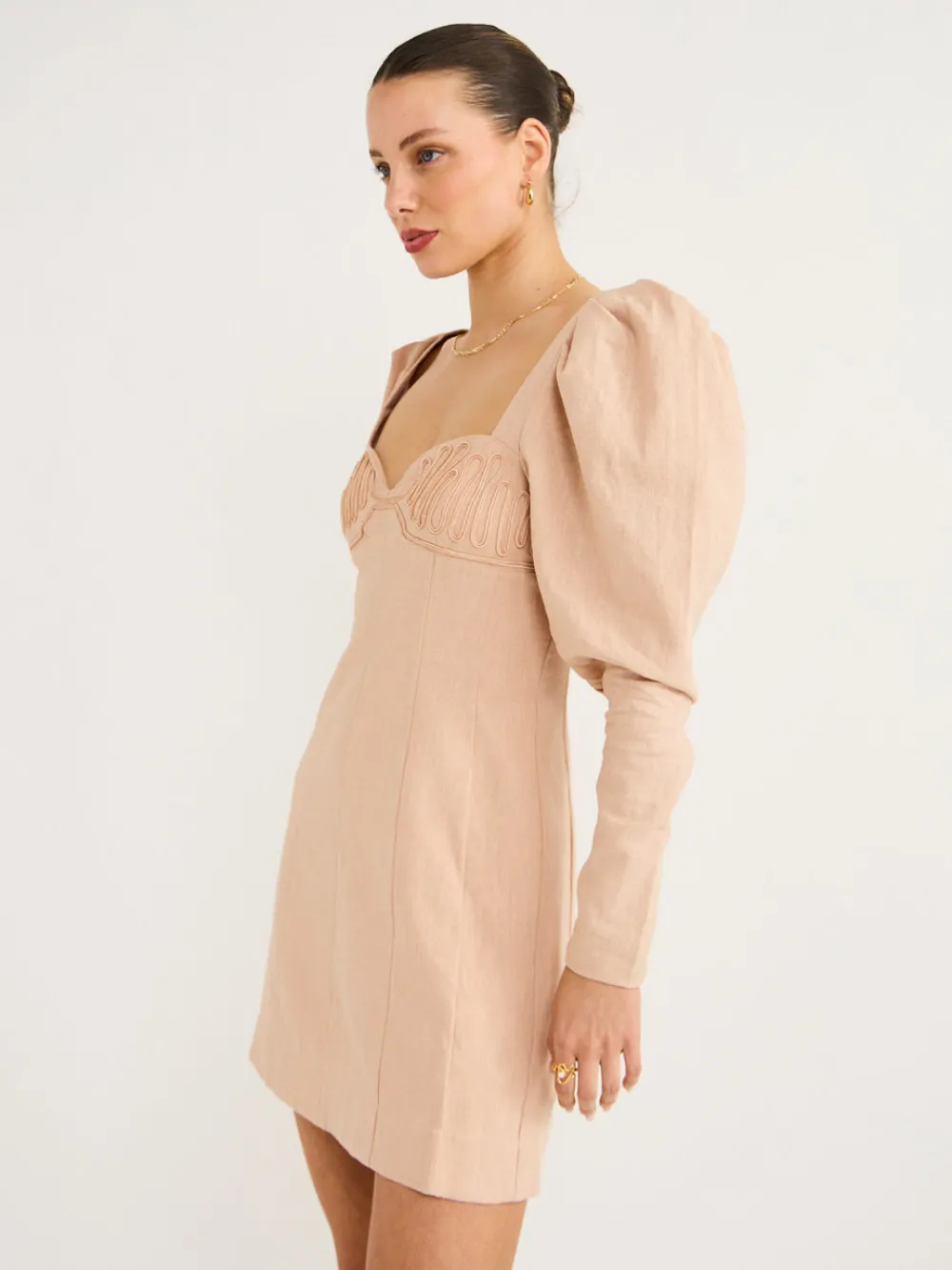 Clea Leyla Embroidered Mini Dress in^ Mini