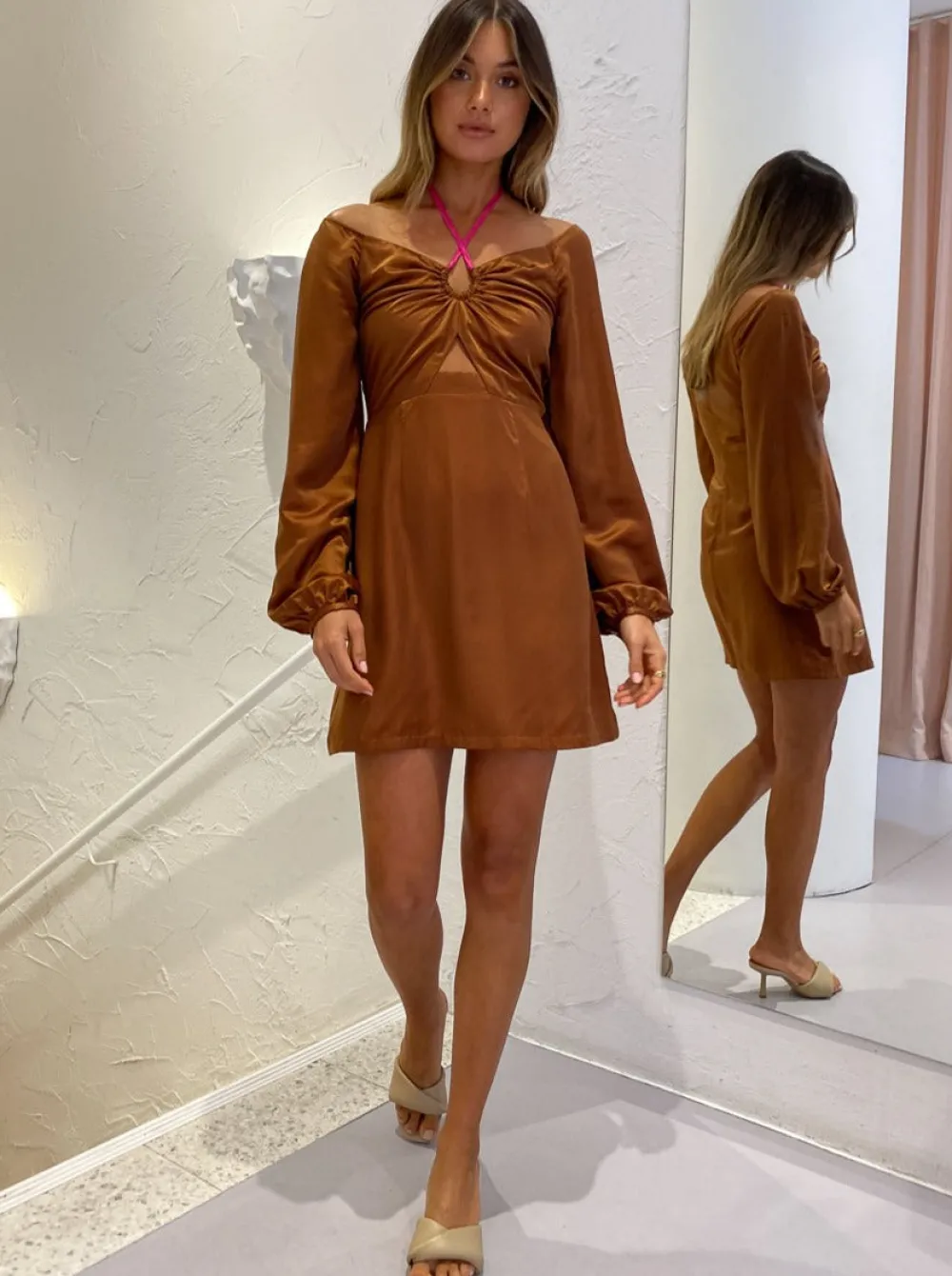 Ginia Selena Long Sleeve Dress in^ Mini