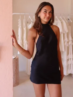 New Romantics Henri Tie Neck Mini Dress in^ Party | Formal