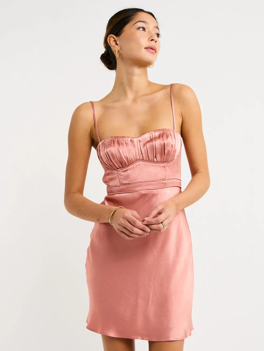 Shona Joy Corded Ruched Mini Dress in^ Mini