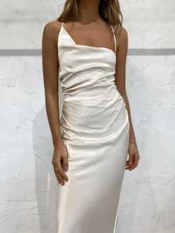Shona Joy La Lune Asymmetrical Midi Dress in^ Bridesmaid