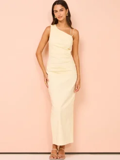 Shona Joy Lani Asymmetrical Gathered Midi Dress in^ Bridesmaid | Midi