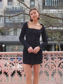 Sovere Dusk Denim Dress in^ Mini