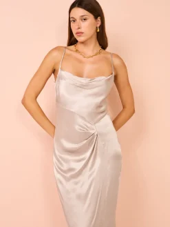 Suboo Millenia Cowl Neck Twist Strappy Maxi Dress in^ Party | Midi