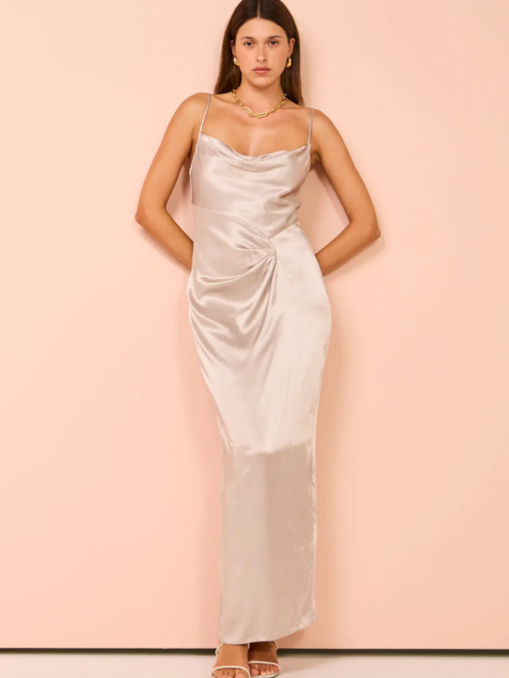 Suboo Millenia Cowl Neck Twist Strappy Maxi Dress in^ Party | Midi